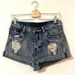 One Teaspoon cut off denim shorts - size 10/28